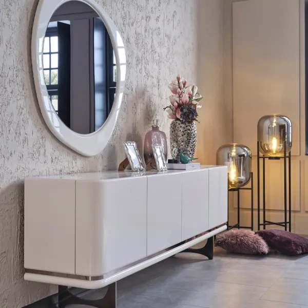 Comodă Seskalar Arke Mirror 80 x 223 x 47 / PAL / Alb photo 4