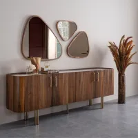 Comodă Seskalar Browni 81 x 232 x 47 / MDF / Maro photo 2