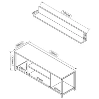 Тумба под телевизор Remaks Jolie 41.8 x 120 x 35см / ДСП photo 3