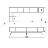 Тумба под телевизор Dizayno Home Hilton 167 x 200 x 40см / ДСП photo 6
