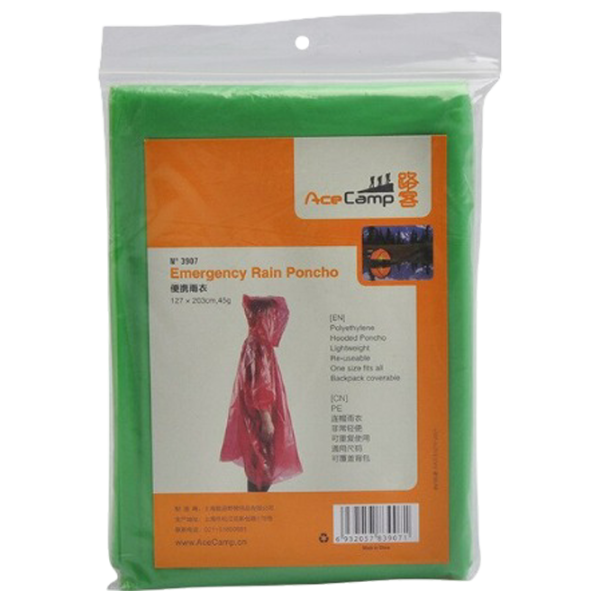 Плащ AceCamp Emergency Rain Poncho  / Полиэтилен / Дети photo 1