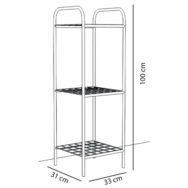 Цветочная полка Remaks 3 Shelf Flower Черный / Пластик photo 3