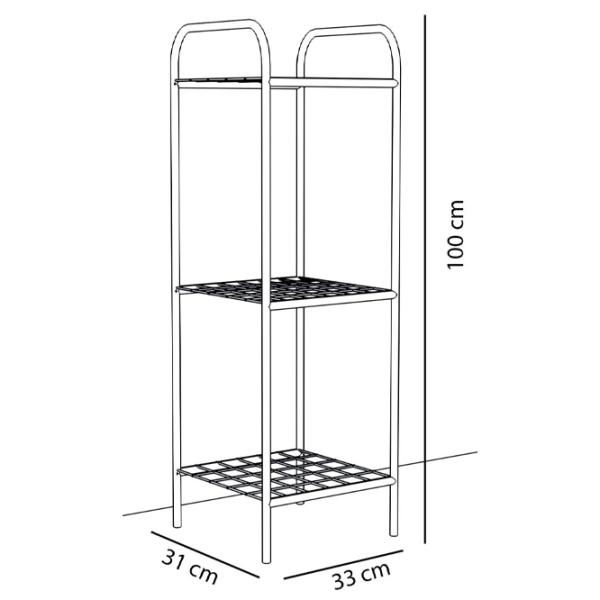 Цветочная полка Remaks 3 Shelf Flower Черный / Пластик photo 3