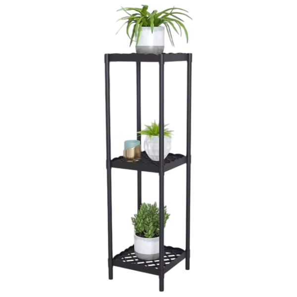 Цветочная полка Remaks Moblen 3 Shelf Flower Черный / Пластик photo 1