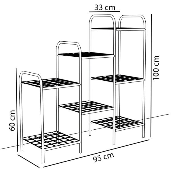 Цветочная полка Remaks 7 Shelf Flower Черный / Металл photo 4