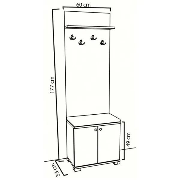 Шкаф для прихожей Remaks Yali Hallstand Walnut ДСП / Дуб photo 4