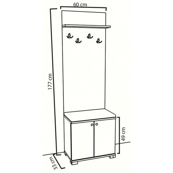 Шкаф для прихожей Remaks Yali Hallstand Walnut ДСП / Дуб photo 4