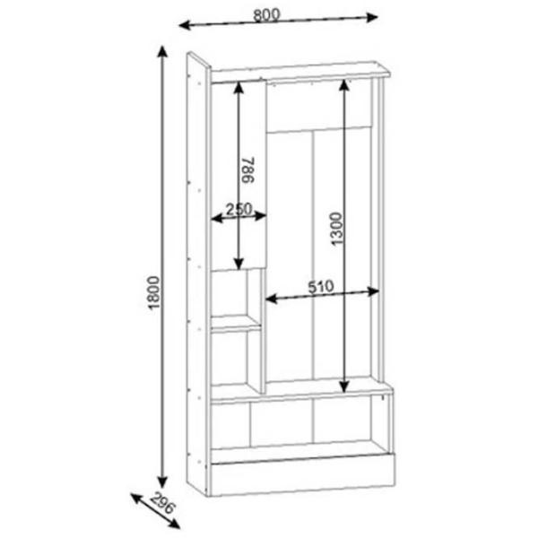 Шкаф для прихожей Remaks Break Hallstand ДСП / Дуб photo 3