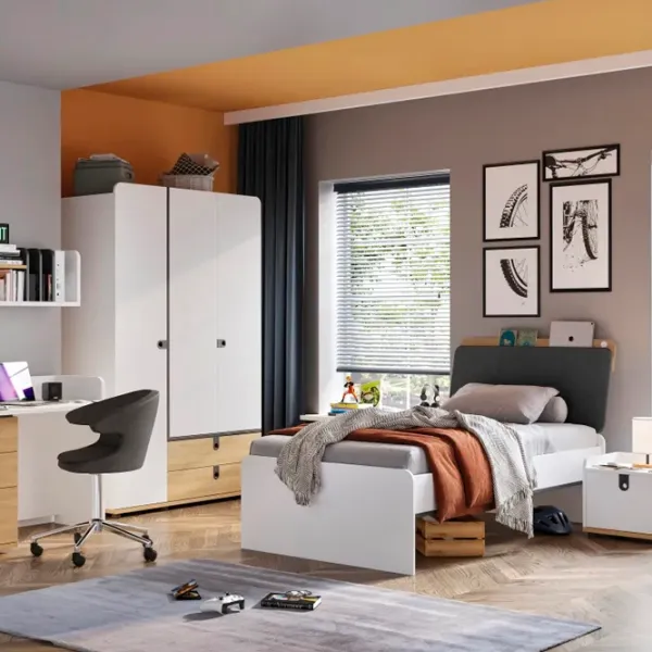 Pat pentru copii Newjoy Solid 120 x 200 cm / MDF / Gray photo 2 Pat pentru copii Newjoy Solid 120 x 200 cm / MDF / Gray photo 2