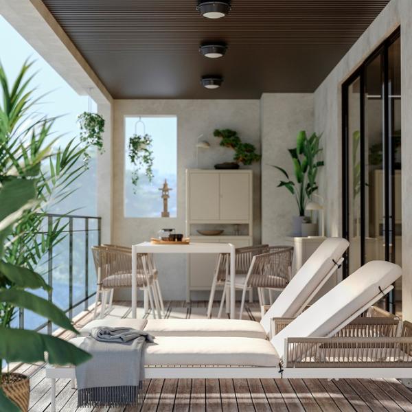 Шезлонг Ikea Segeron Сталь / / Белый Beige photo 4