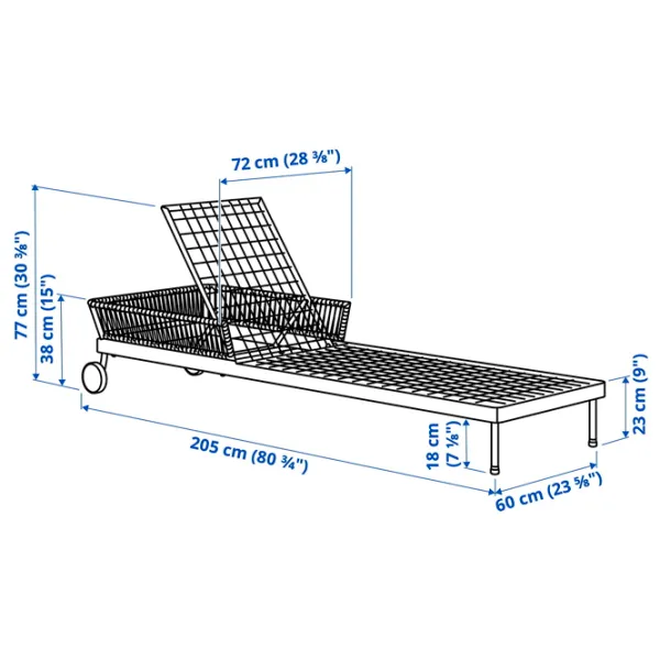Шезлонг Ikea Segeron Сталь / / Белый Beige photo 5