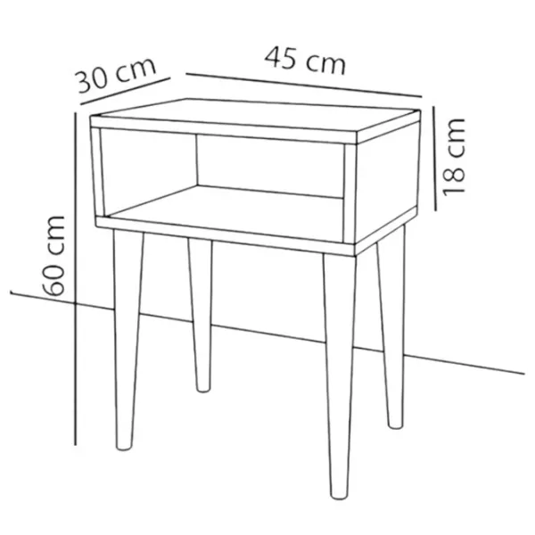 Noptiere Remaks Retro Nightstand 60 x 45 x 30 / PAL / Walnut photo 5
