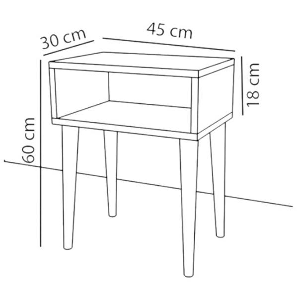 Noptiere Remaks Retro Nightstand 60 x 45 x 30 / PAL / Brown photo 5