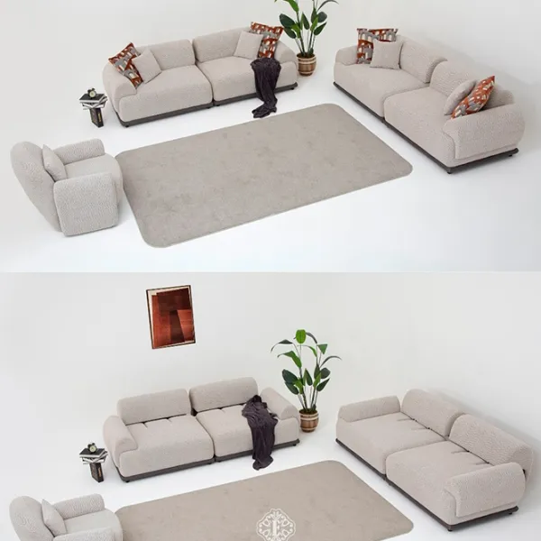Canapea Woox Home Bonn (085627) Stofă / Gray photo 6
