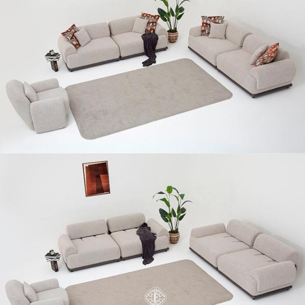 Canapea Woox Home Bonn (085627) Stofă / Gray photo 6