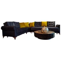 Угловой диван Dizayno Home Paris (079610) Ткань / Тёмно-серый