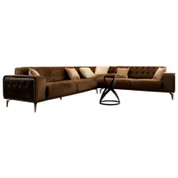 Canapea de colț Dizayno Home Hilton (079609) Stofă / Brown