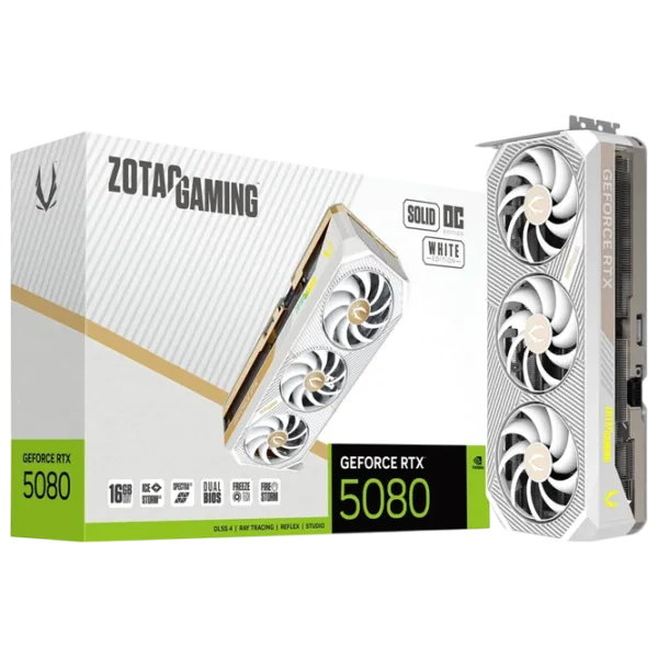 Placă video Zotac GeForce RTX 5080 SOLID OC White Edition PCI Express x16 5.0 / 16 GB photo 5