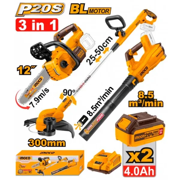 Set de instrumente INGCO COSLI241189 20 V / 3 photo 1