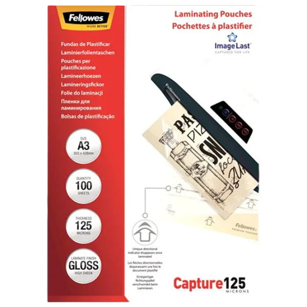 Пленка для ламинатора Fellowes ImageLast A3 125 Micron Gloss  , А3 photo 1