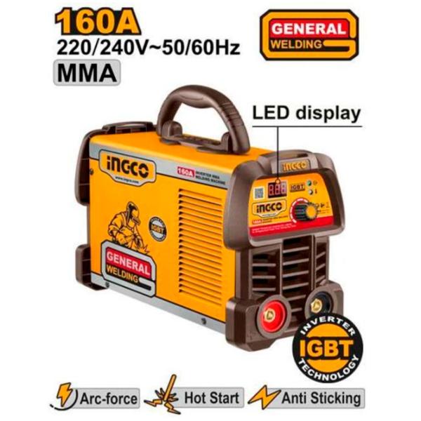 Aparat de sudat INGCO ING-MMA16059 220 - 240 V cu electrod (MMA) / Orange photo 2 Aparat de sudat INGCO ING-MMA16059 220 - 240 V cu electrod (MMA) / Orange photo 2