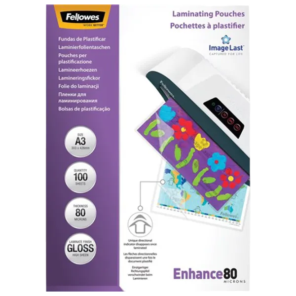 Пленка для ламинатора Fellowes ImageLast A3 80 Micron Gloss  , А3 photo 1