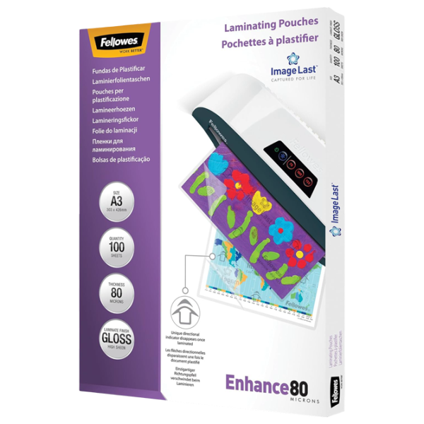Пленка для ламинатора Fellowes ImageLast A3 80 Micron Gloss  , А3 photo 2
