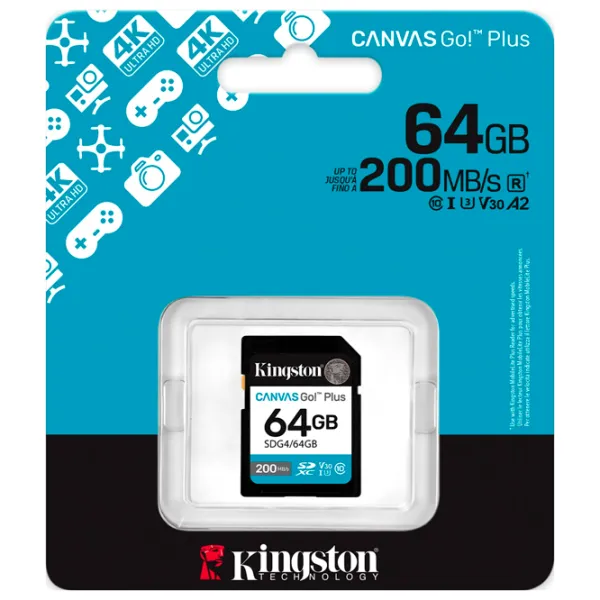Карта памяти Kingston Canvas Go! Plus Gen 4 64 ГБ SD / UHS-I (U3) photo 3