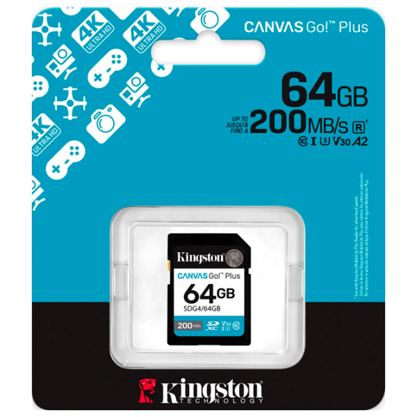 Карта памяти Kingston Canvas Go! Plus Gen 4 64 ГБ SD / UHS-I (U3) photo 3