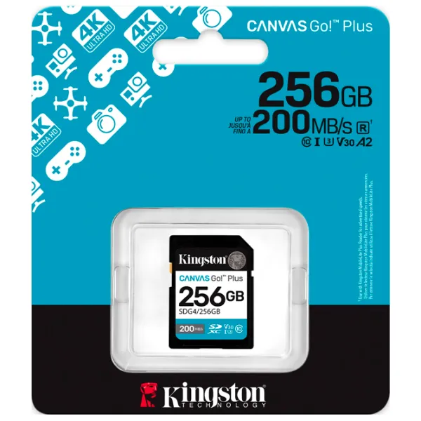 Карта памяти Kingston Canvas Go! Plus Gen 4 256 ГБ SD / UHS-I (U3) photo 3