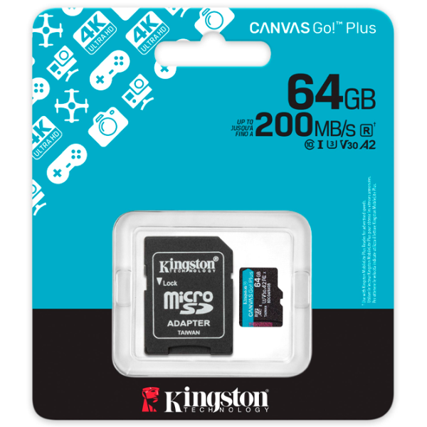 Карта памяти Kingston Canvas Go! Plus Gen 4 64 ГБ MicroSD / UHS-I (U3) photo 3