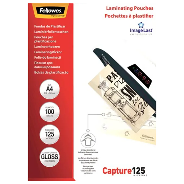 Пленка для ламинатора Fellowes ImageLast A4 125 Micron Gloss  , А4 photo 1
