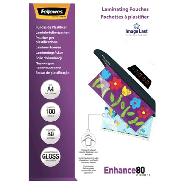 Пленка для ламинатора Fellowes ImageLast A4 80 Micron Gloss  , А4 photo 1