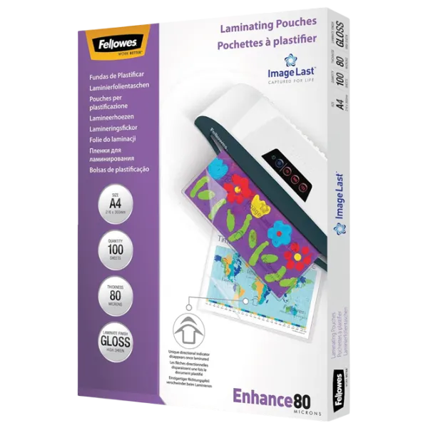 Пленка для ламинатора Fellowes ImageLast A4 80 Micron Gloss  , А4 photo 4