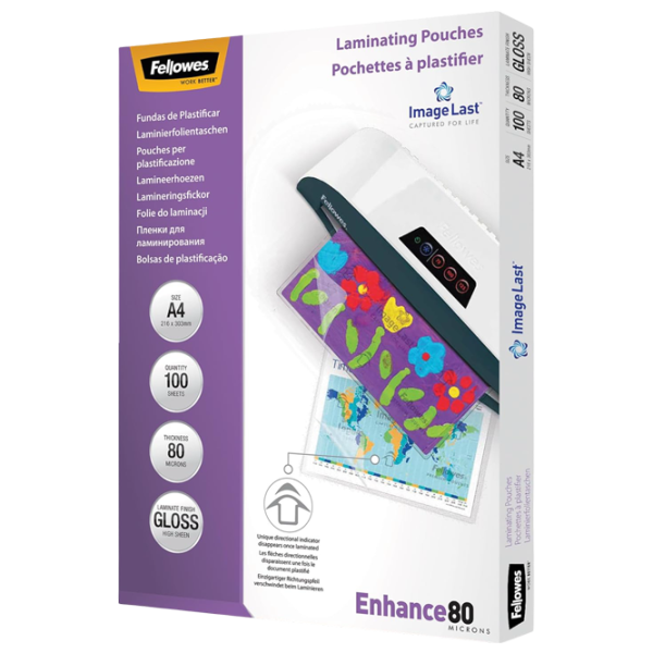 Пленка для ламинатора Fellowes ImageLast A4 80 Micron Gloss  , А4 photo 4