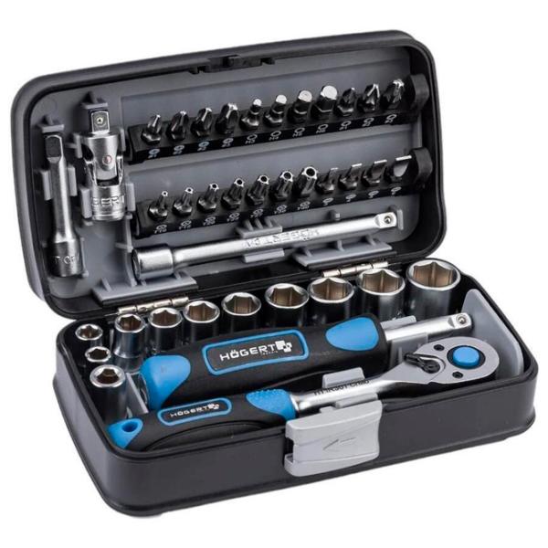 Set chei tubulare cu clichet Hoegert HT1R462 Cantitatea în set: 38 buc. photo 1 Set chei tubulare cu clichet Hoegert HT1R462 Cantitatea în set: 38 buc. photo 1