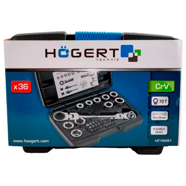 Set chei Hoegert HT1R491 Cantitatea în set: 37 buc. photo 2 Set chei Hoegert HT1R491 Cantitatea în set: 37 buc. photo 2