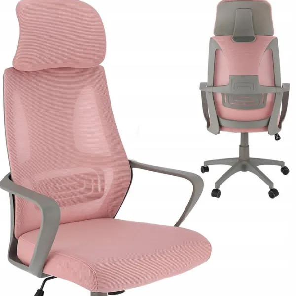 Scaun de birou Jumi Futura Plasă acrilică/ Pink Gray photo 2