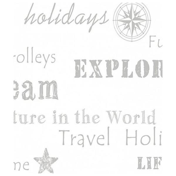 Tapete Parato Favola White Grey / Inscripții photo 1