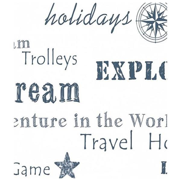 Tapete Parato Favola White Blue / Inscripții photo 1