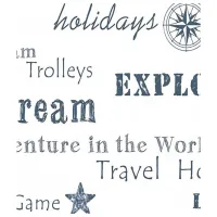 Tapete Parato Favola White Blue / Inscripții