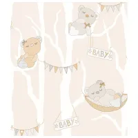 Обои Parato Favola White Brown / Животные