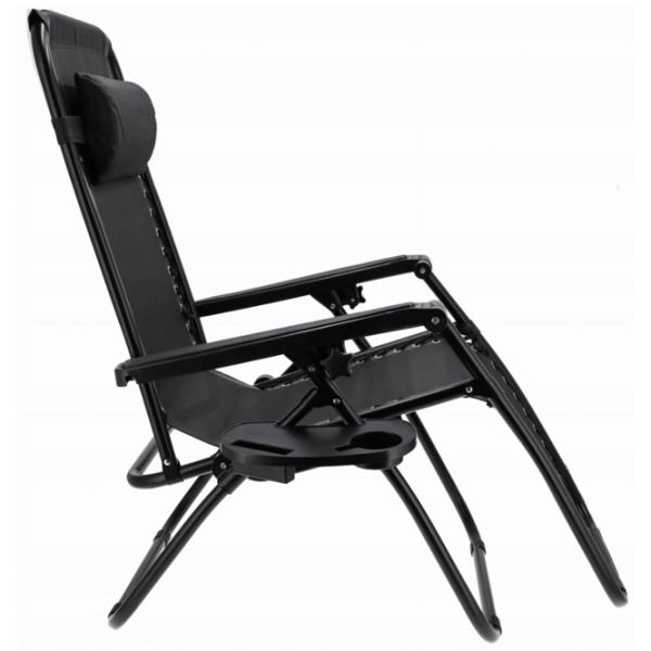 Șezlong Jumi OM-282025 Metal / Textil / Black Black photo 3 Șezlong Jumi OM-282025 Metal / Textil / Black Black photo 3