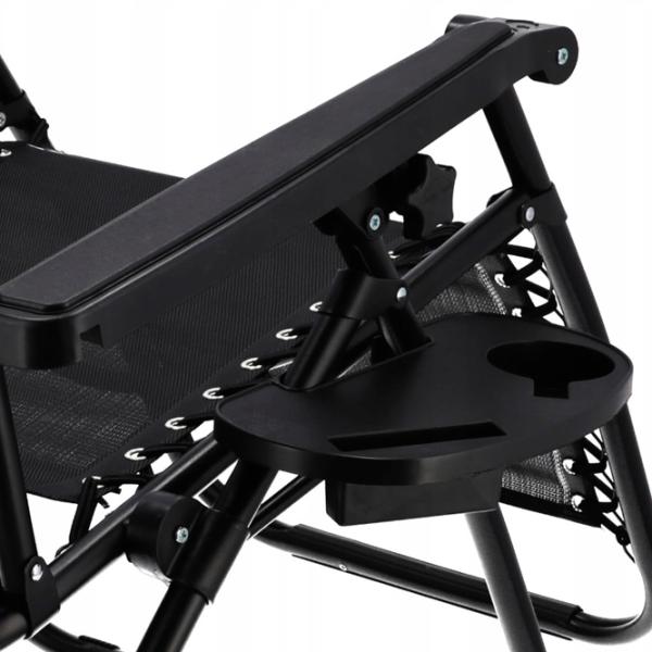 Șezlong Jumi OM-282025 Metal / Textil / Black Black photo 4 Șezlong Jumi OM-282025 Metal / Textil / Black Black photo 4