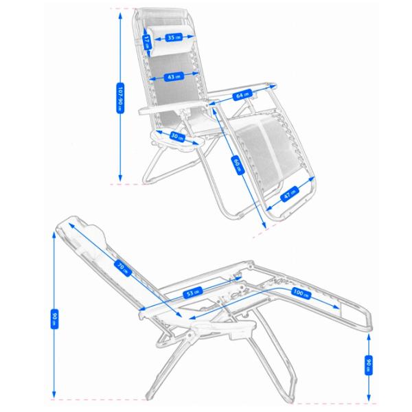 Șezlong Jumi OM-282025 Metal / Textil / Black Black photo 8 Șezlong Jumi OM-282025 Metal / Textil / Black Black photo 8