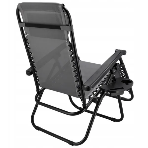 Șezlong Jumi OM-282049 Metal / Textil / Gray Black photo 3