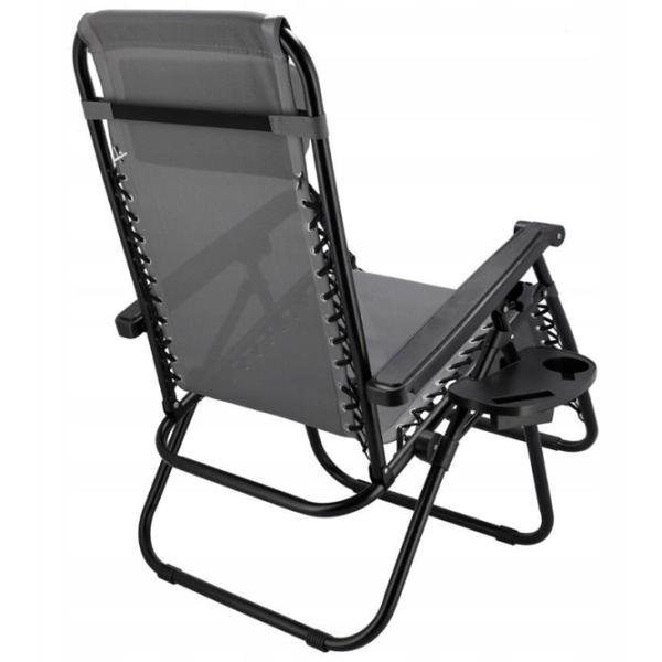 Șezlong Jumi OM-282049 Metal / Textil / Gray Black photo 3