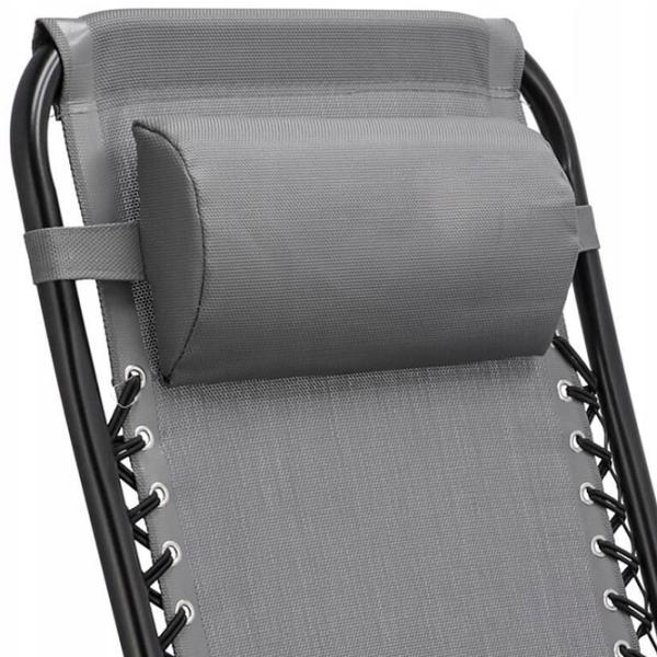 Șezlong Jumi OM-282049 Metal / Textil / Gray Black photo 4