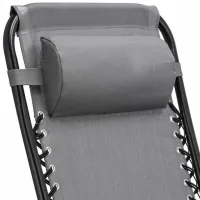 Șezlong Jumi OM-282049 Metal / Textil / Gray Black photo 4