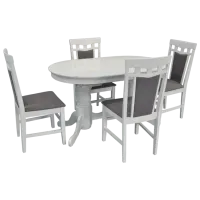 Обеденные стол со стульями Evelin HV-31N Овальная / Дерево / Кремовый